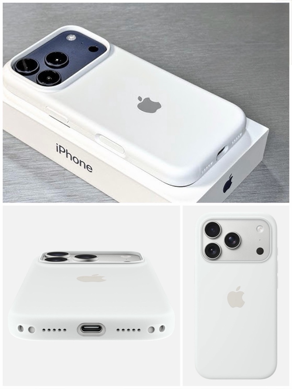 Apple White Silicone iPhone 17 Pro Protection Case with MagSafe